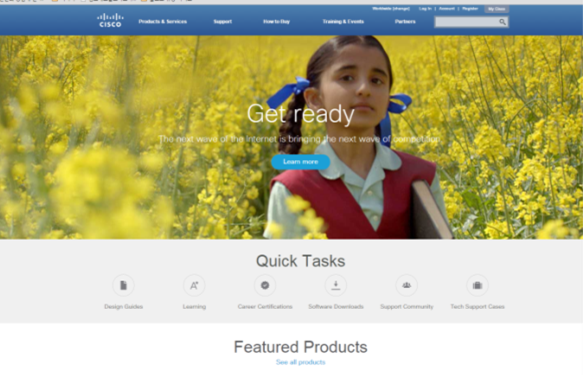Cisco Main homepage